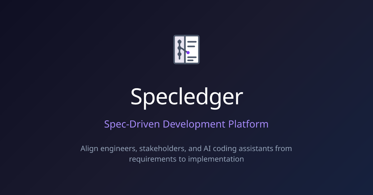 Specledger - Spec-Driven Development Platform for AI-Assisted Engineering